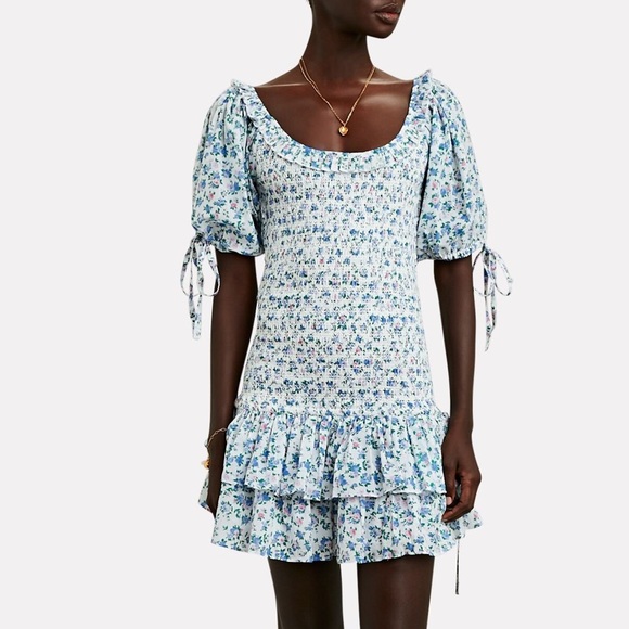 SOLD Love shack fancy floral smocked dress - Picture 3 of 9